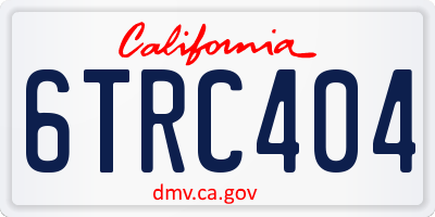 CA license plate 6TRC404