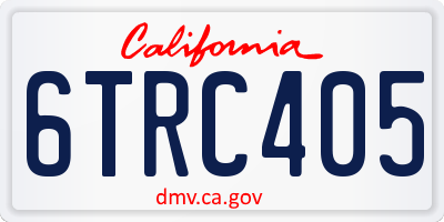 CA license plate 6TRC405