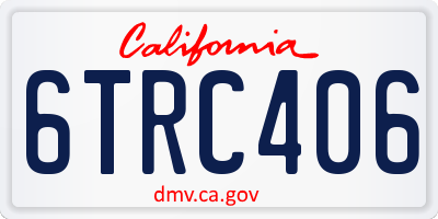 CA license plate 6TRC406