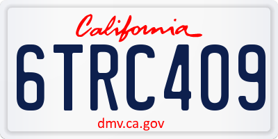CA license plate 6TRC409
