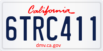 CA license plate 6TRC411