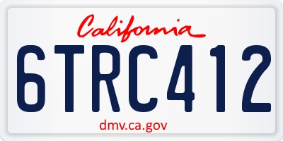 CA license plate 6TRC412