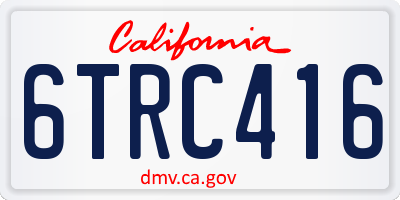 CA license plate 6TRC416