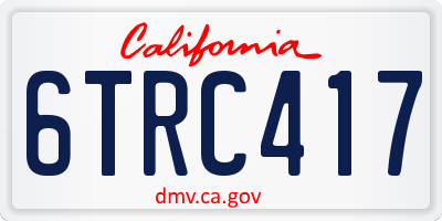 CA license plate 6TRC417