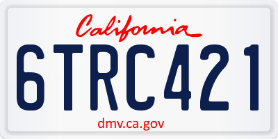 CA license plate 6TRC421