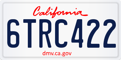 CA license plate 6TRC422