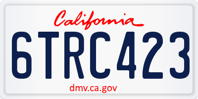 CA license plate 6TRC423