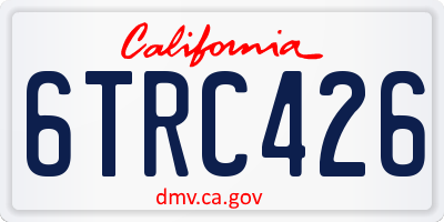 CA license plate 6TRC426