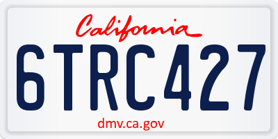 CA license plate 6TRC427