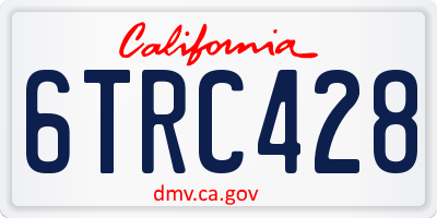 CA license plate 6TRC428
