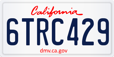 CA license plate 6TRC429