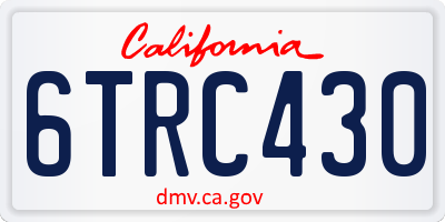 CA license plate 6TRC430