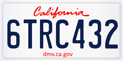 CA license plate 6TRC432