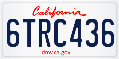 CA license plate 6TRC436