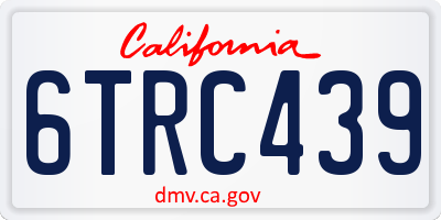 CA license plate 6TRC439