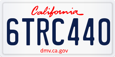 CA license plate 6TRC440