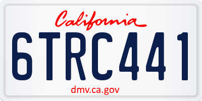 CA license plate 6TRC441