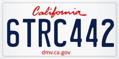 CA license plate 6TRC442