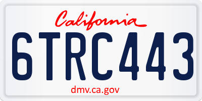CA license plate 6TRC443
