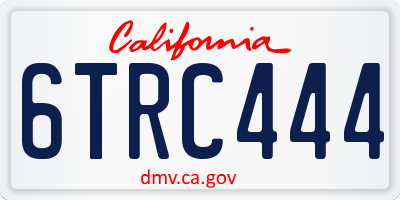 CA license plate 6TRC444