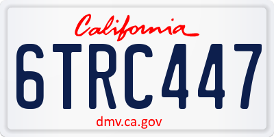 CA license plate 6TRC447