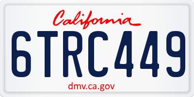 CA license plate 6TRC449