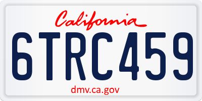 CA license plate 6TRC459