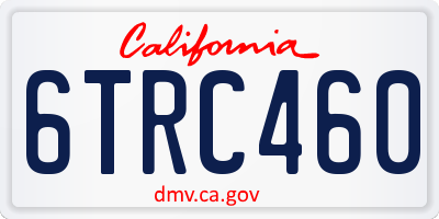 CA license plate 6TRC460