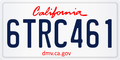 CA license plate 6TRC461