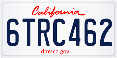 CA license plate 6TRC462