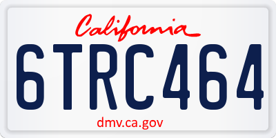 CA license plate 6TRC464