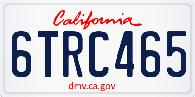CA license plate 6TRC465