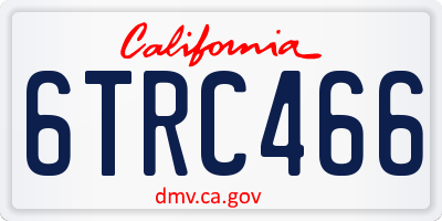 CA license plate 6TRC466