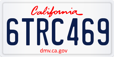 CA license plate 6TRC469