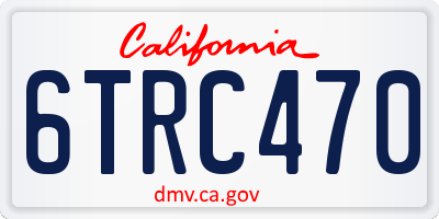 CA license plate 6TRC470