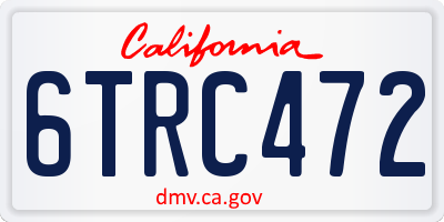 CA license plate 6TRC472