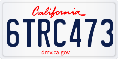 CA license plate 6TRC473