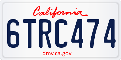 CA license plate 6TRC474