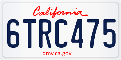 CA license plate 6TRC475