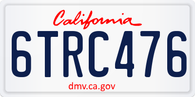 CA license plate 6TRC476