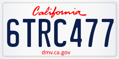 CA license plate 6TRC477