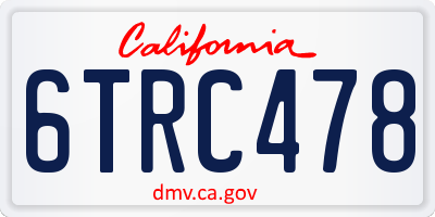 CA license plate 6TRC478