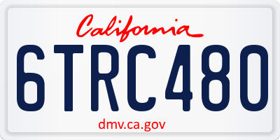 CA license plate 6TRC480