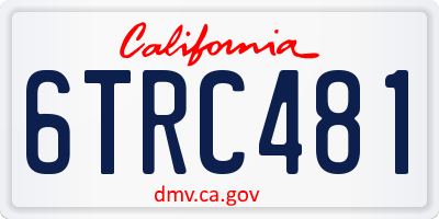 CA license plate 6TRC481