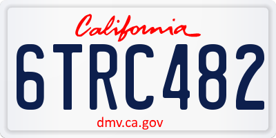 CA license plate 6TRC482