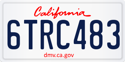 CA license plate 6TRC483