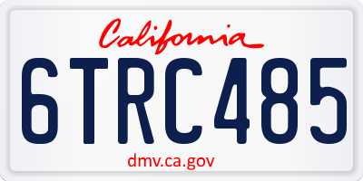 CA license plate 6TRC485