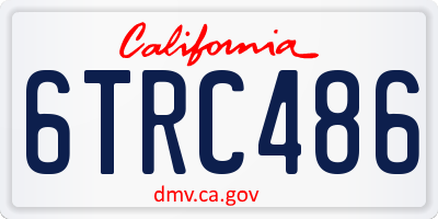 CA license plate 6TRC486
