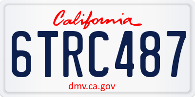 CA license plate 6TRC487
