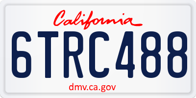 CA license plate 6TRC488